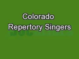 Colorado Repertory Singers