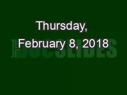 Thursday, February 8, 2018