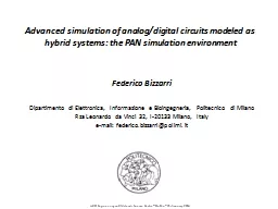 Advanced simulation of analog/digital circuits modeled as hybrid systems: the PAN simulation enviro