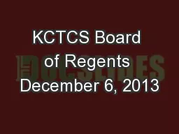 KCTCS Board of Regents December 6, 2013