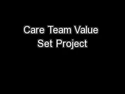 Care Team Value Set Project