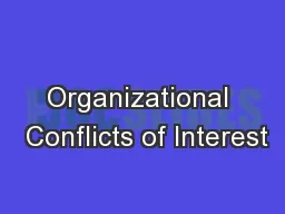 Organizational  Conflicts of Interest