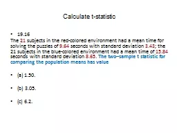 Calculate t-statistic 19.16