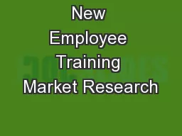 New Employee Training Market Research
