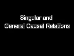 Singular and General Causal Relations