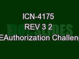 ICN-4175 REV 3 2 PREAuthorization Challenges
