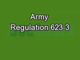 Army Regulation 623-3