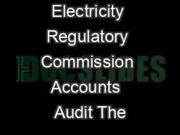 Electricity Regulatory Commission Accounts  Audit The