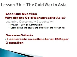 Lesson  3 b   – The  Cold War in Asia