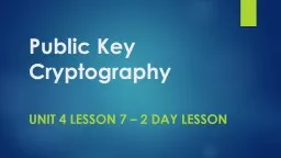 Public  Key Cryptography