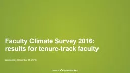 Faculty Climate Survey 2016: