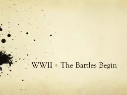 WWII – The Battles Begin