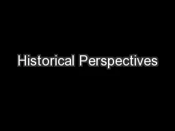 Historical Perspectives