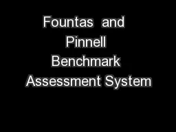 Fountas  and  Pinnell Benchmark Assessment System