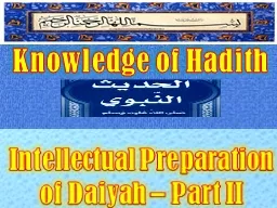 Intellectual  Preparation of Daiyah