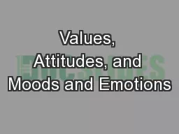 Values, Attitudes, and Moods and Emotions