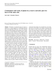 Commonness and rarity of plants in a reserve network j