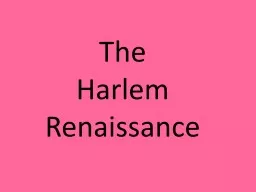 The  Harlem  Renaissance