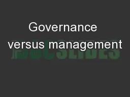 Governance versus management