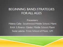 Beginning band: strategies for all ages