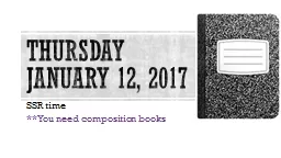 Thursday January 12, 2017