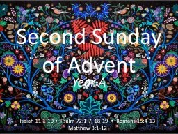 Second Sunday of Advent Year A