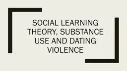 Social Learning  Theory, Substance use and dating violence