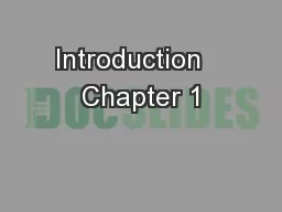 Introduction   Chapter 1