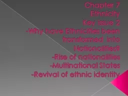 Chapter 7 Ethnicity Key issue 2