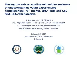 Moving towards a coordinated national estimate of unaccompanied youth experiencing homelessness: