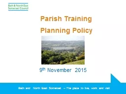 9 th  November 2015 Parish Training