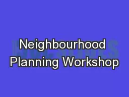 Neighbourhood Planning Workshop