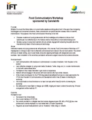 Food Communicators Workshop sponsored by CanolaInfo Pu