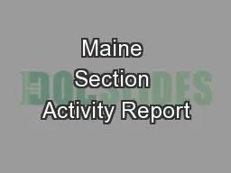 Maine Section Activity Report