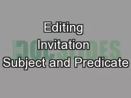 Editing Invitation Subject and Predicate