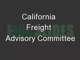 California Freight Advisory Committee