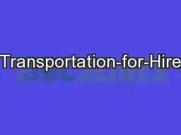 Transportation-for-Hire