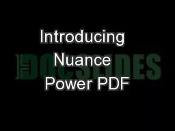 Introducing  Nuance  Power PDF