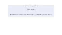 Component 2: Philosophy of Religion