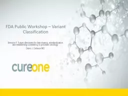 FDA Public Workshop – Variant Classification