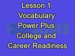 Vocabulary Power Plus College and Career Readiness - ppt download