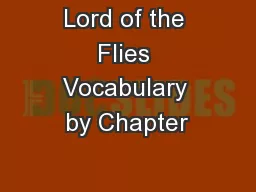 Lord of the Flies Vocabulary by Chapter