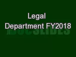 Legal Department FY2018