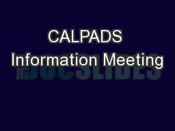 CALPADS Information Meeting