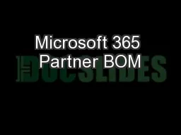 Microsoft 365 Partner BOM