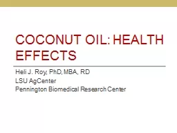 Coconut Oil: Health Effects