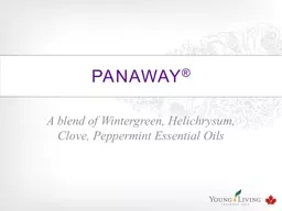 PanAway ® A blend of Wintergreen, Helichrysum, Clove, Peppermint Essential Oils