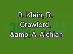 B. Klein, R. Crawford, & A. Alchian