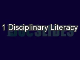 1 Disciplinary Literacy