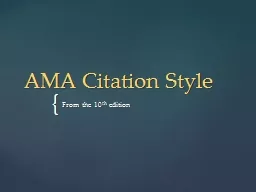 AMA Citation Style From the 10
